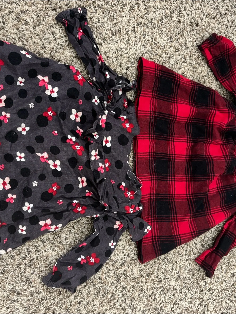 Red Heart Puffer Jacket + baby Girls Outfit Set - Red, Black, White